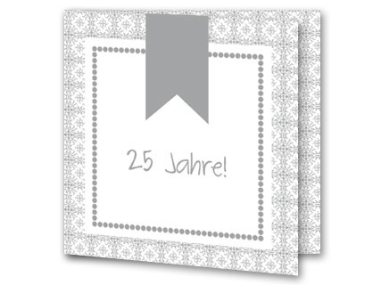 Hochzeitseinladung Silberhochzeit Grau Weiß mk18081004vk